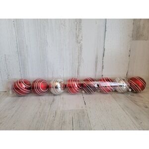 Trimmery NEW red glitter ball ornament shatterproof Xmas set home decor